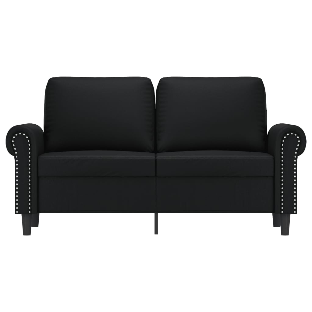 2-personers sofa 120 cm kunstlæder sort