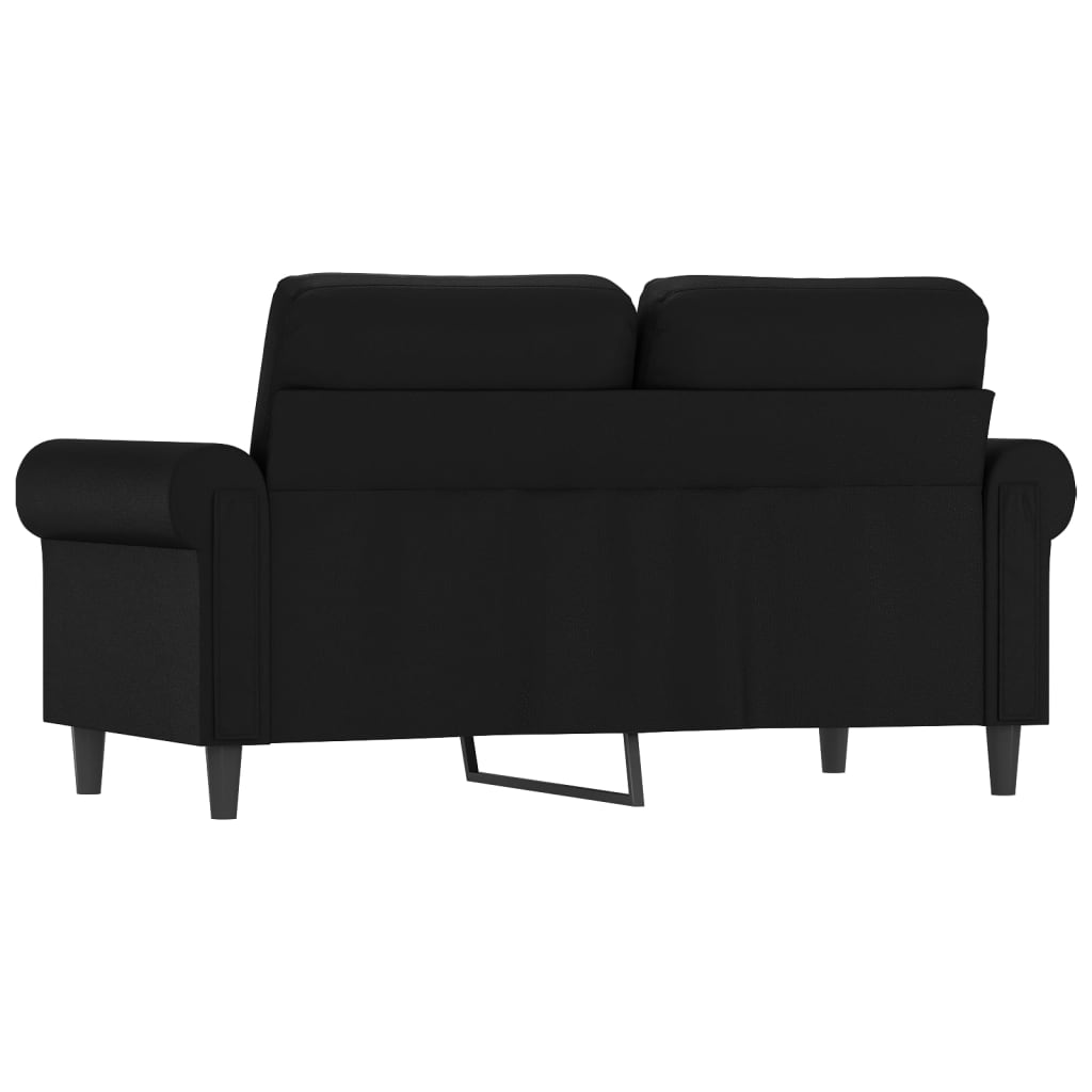 2-personers sofa 120 cm kunstlæder sort