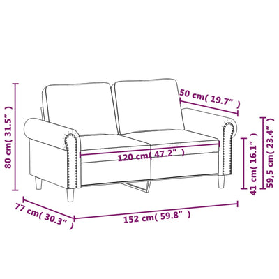 2-personers sofa 120 cm kunstlæder sort