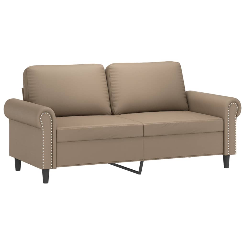 2-personers sofa 140 cm kunstlæder cappuccino