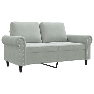 2-personers sofa 120 cm velour lysegrå