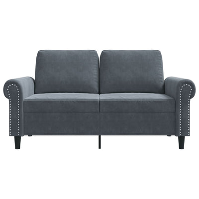 2-personers sofa 120 cm velour mørkegrå