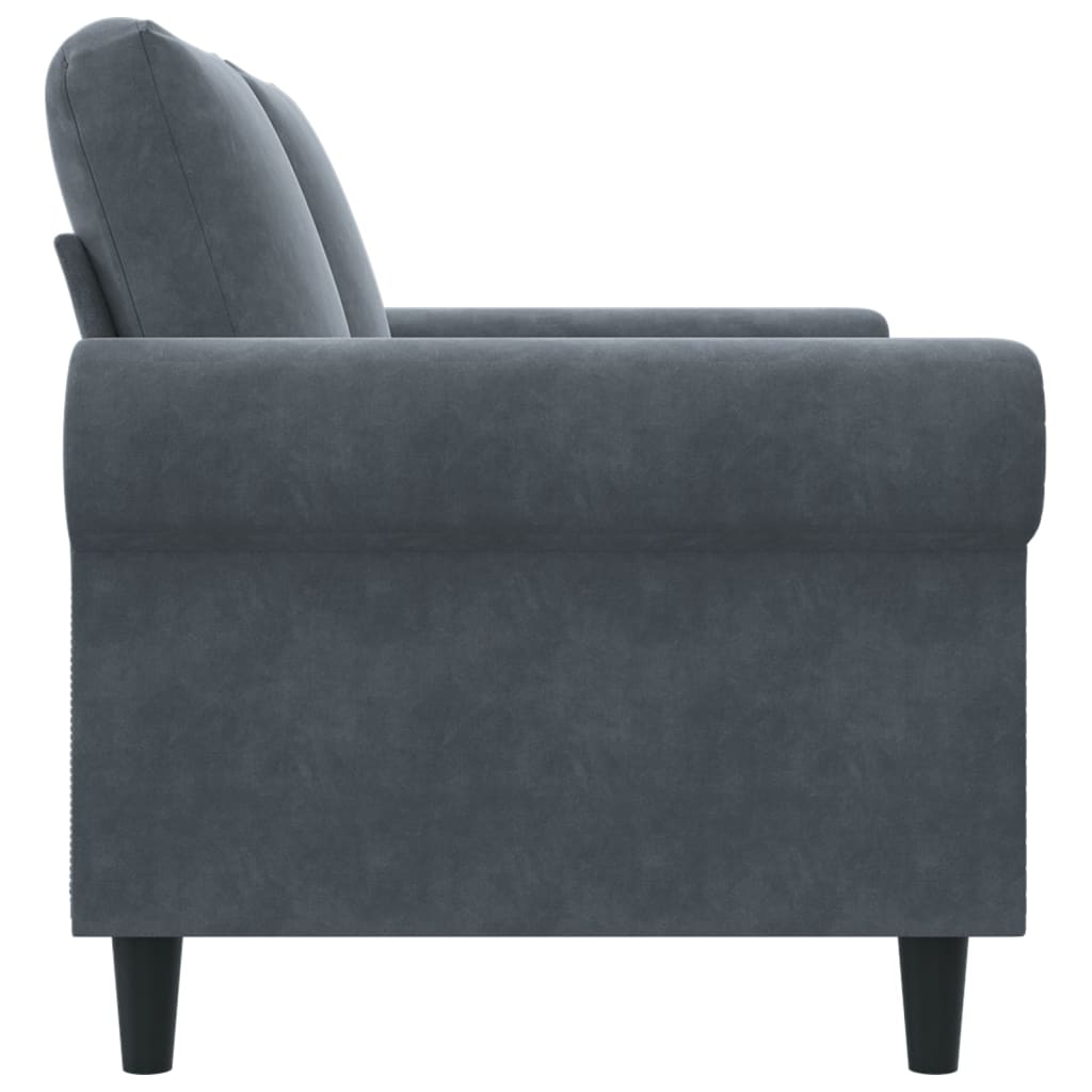 2-personers sofa 120 cm velour mørkegrå