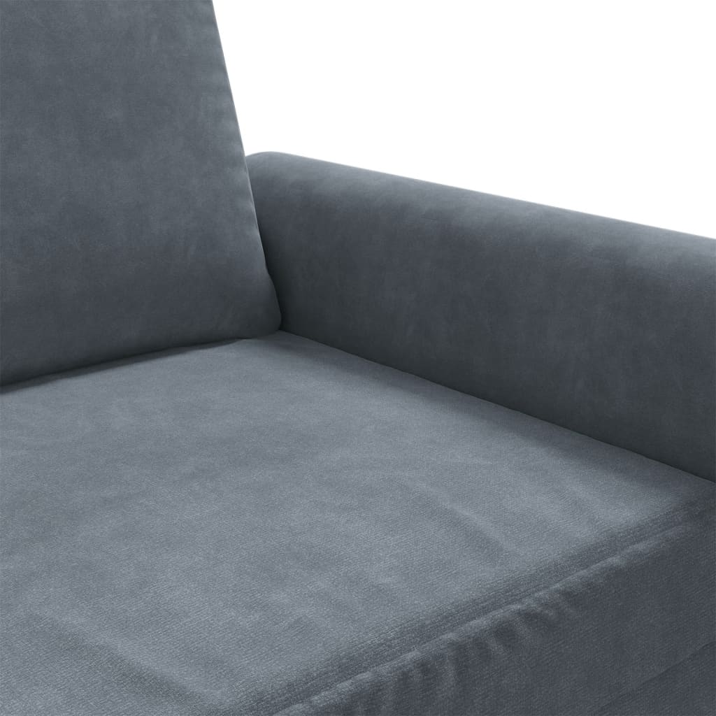 2-personers sofa 120 cm velour mørkegrå