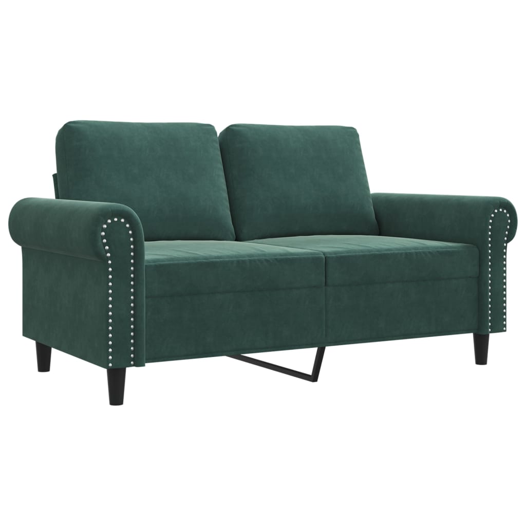 2-personers sofa 120 cm fløjl mørkegrøn