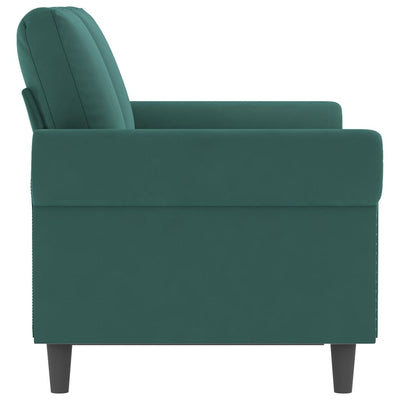 2-personers sofa 120 cm fløjl mørkegrøn