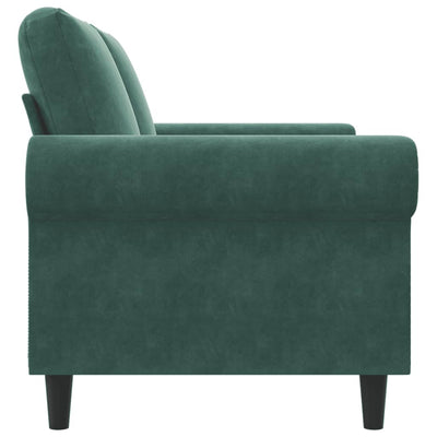 2-personers sofa 120 cm fløjl mørkegrøn