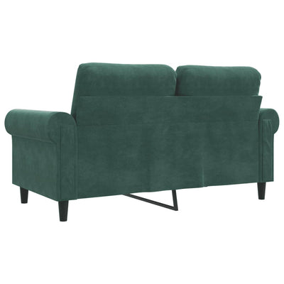 2-personers sofa 120 cm fløjl mørkegrøn