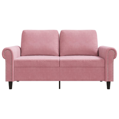 2-personers sofa 120 cm fløjl lyserød