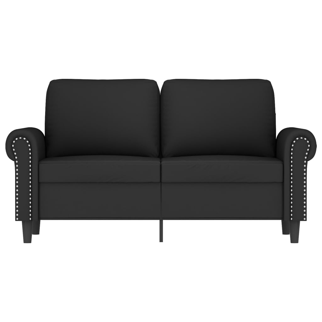 2-personers sofa 120 cm fløjl sort