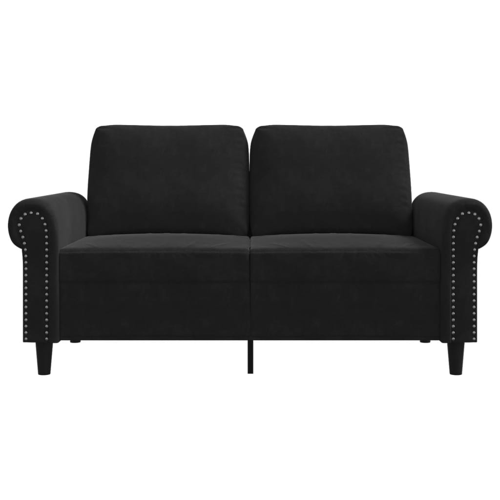 2-personers sofa 120 cm fløjl sort