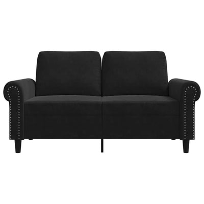 2-personers sofa 120 cm fløjl sort