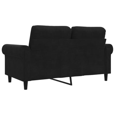 2-personers sofa 120 cm fløjl sort