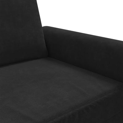 2-personers sofa 120 cm fløjl sort