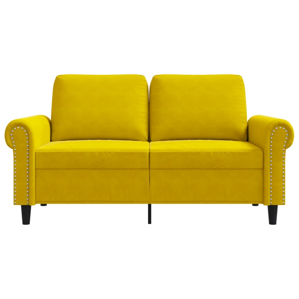 2-personers sofa 120 cm fløjl gul