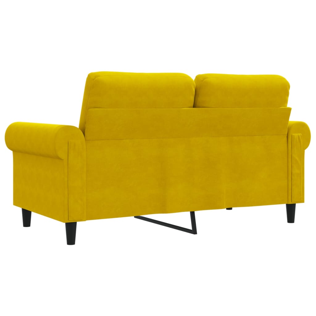 2-personers sofa 120 cm fløjl gul