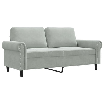 2-personers sofa 140 cm fløjl lysegrå