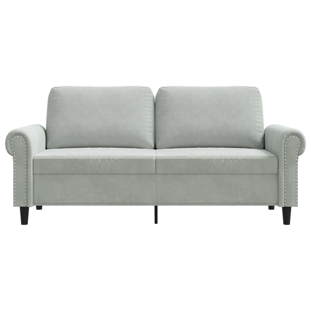 2-personers sofa 140 cm fløjl lysegrå