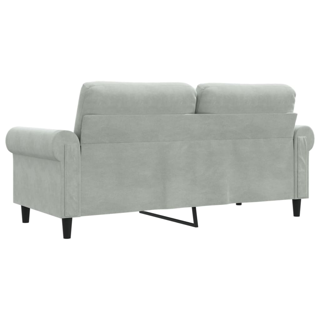 2-personers sofa 140 cm fløjl lysegrå