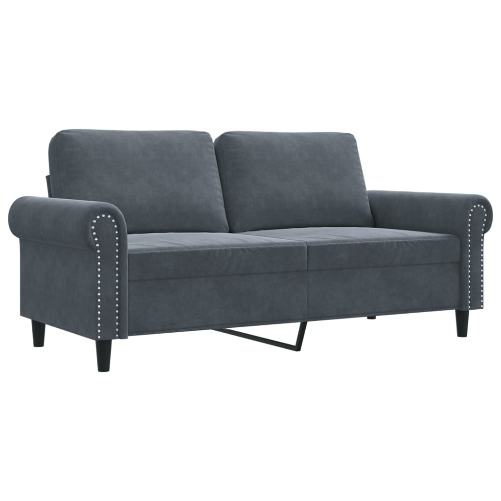 2-personers sofa 140 cm fløjl mørkegrå