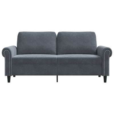 2-personers sofa 140 cm fløjl mørkegrå