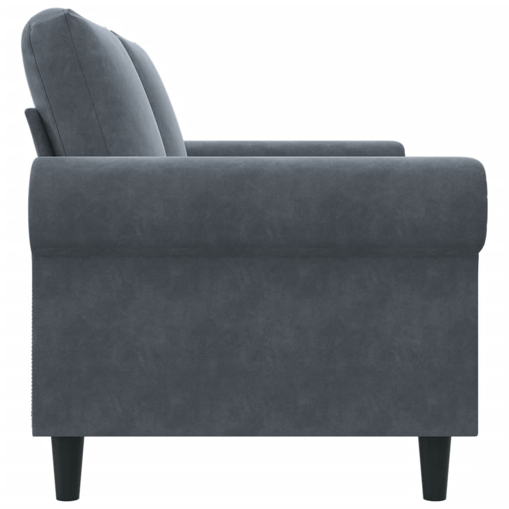 2-personers sofa 140 cm fløjl mørkegrå