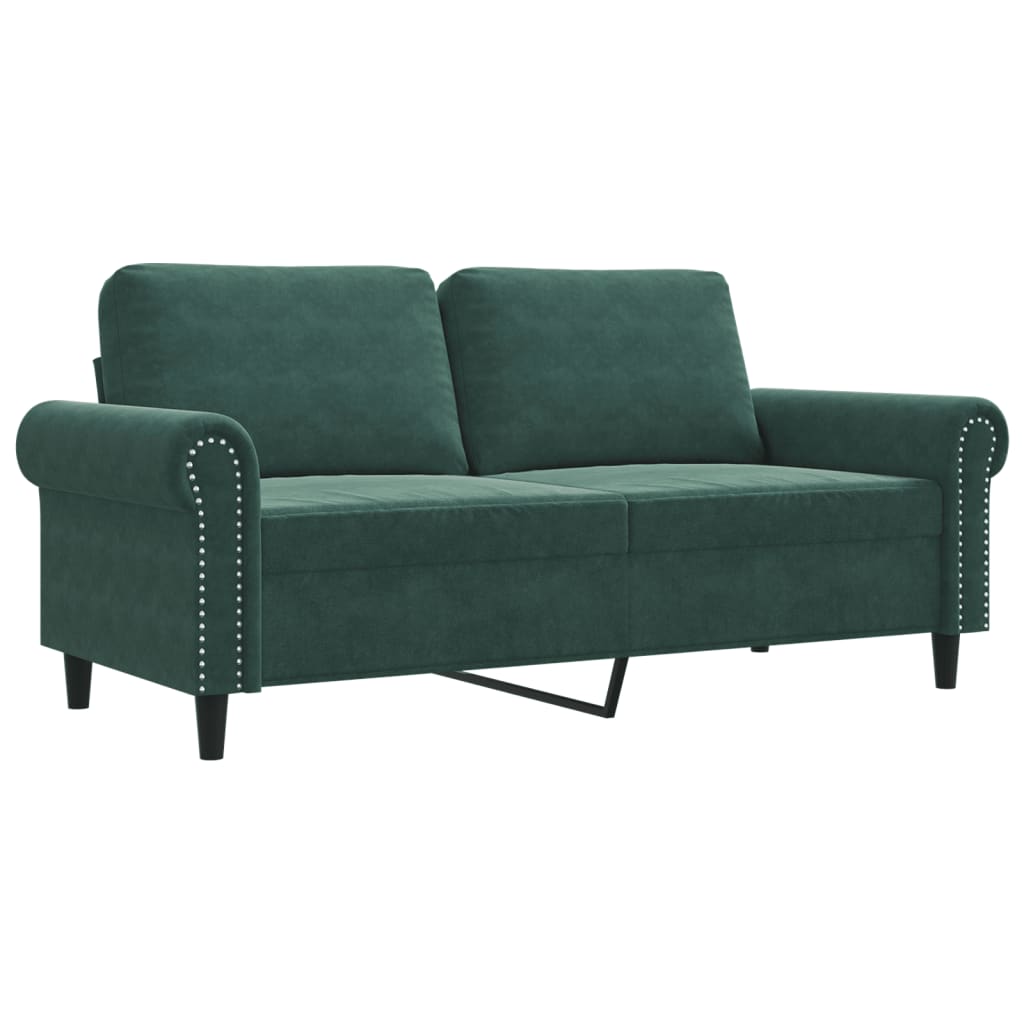 2-personers sofa 140 cm fløjl mørkegrøn