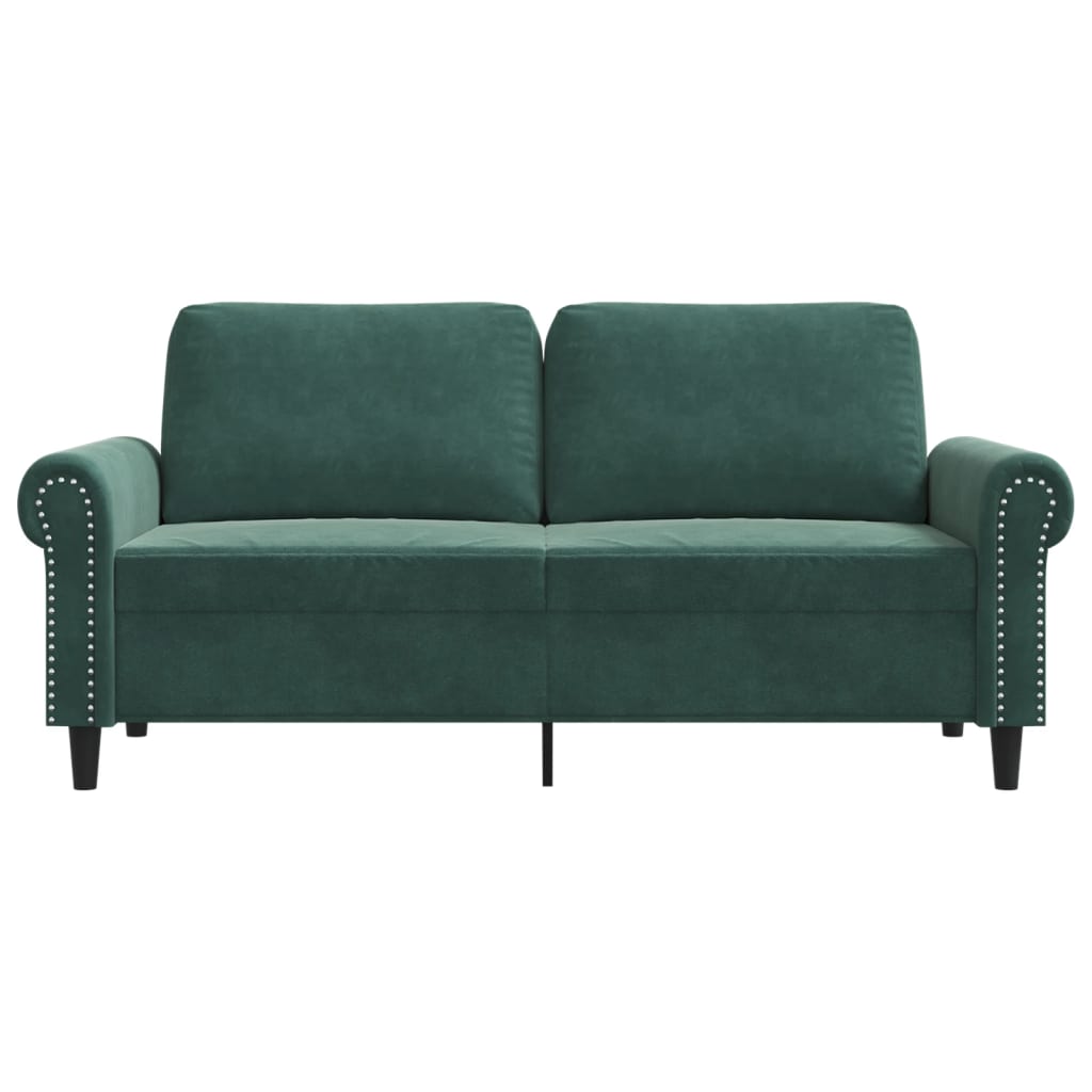 2-personers sofa 140 cm fløjl mørkegrøn