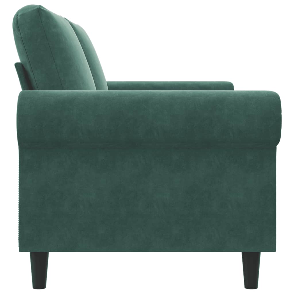 2-personers sofa 140 cm fløjl mørkegrøn