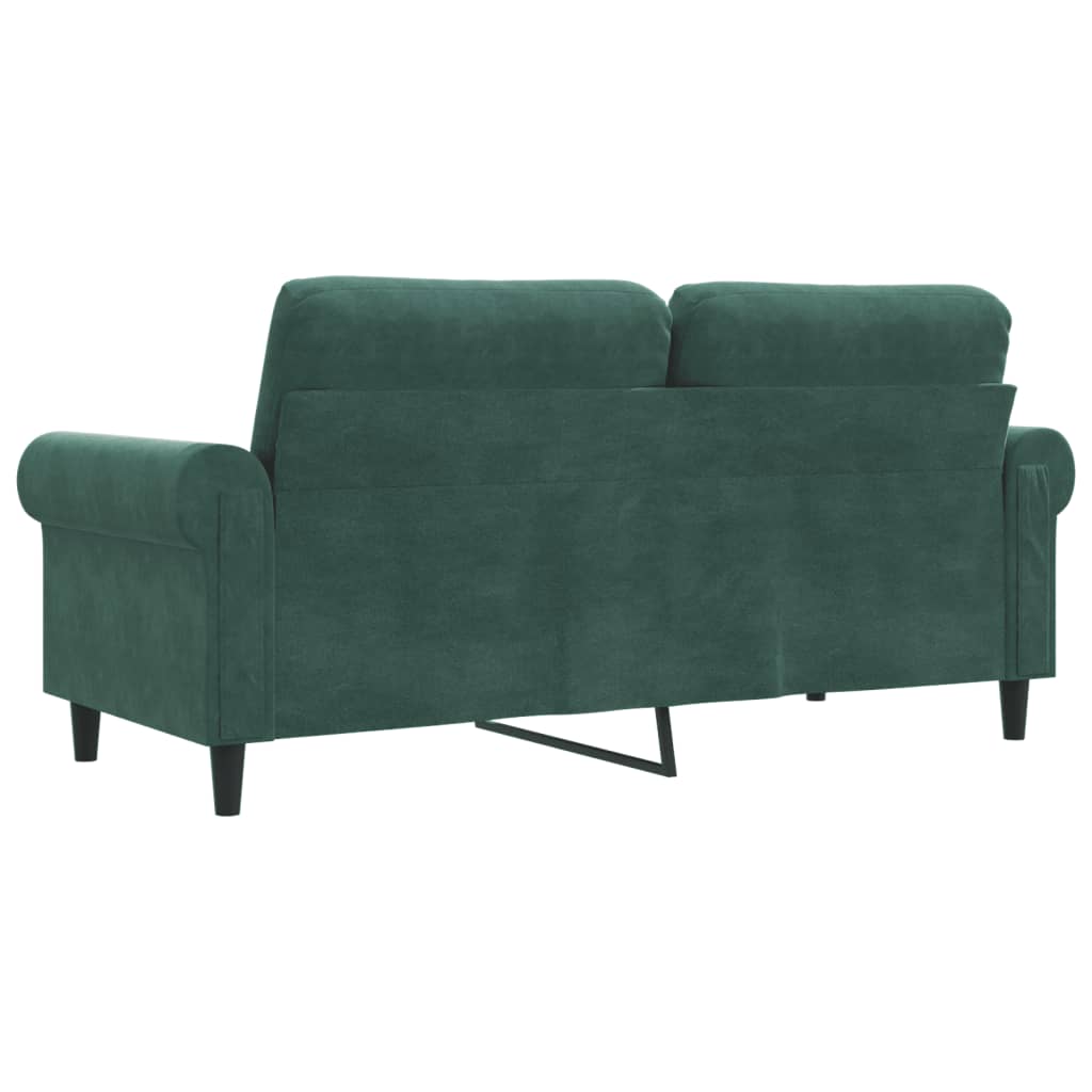 2-personers sofa 140 cm fløjl mørkegrøn