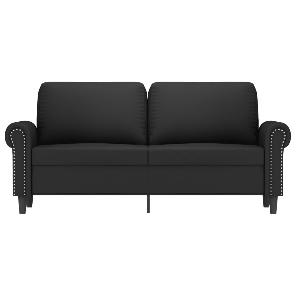 2-personers sofa 140 cm fløjl sort