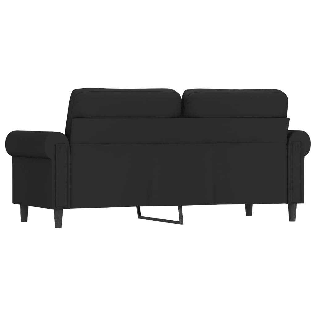 2-personers sofa 140 cm fløjl sort