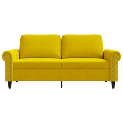 2-personers sofa 140 cm fløjl gul