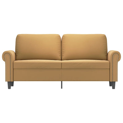 2-personers sofa 140 cm fløjl brun