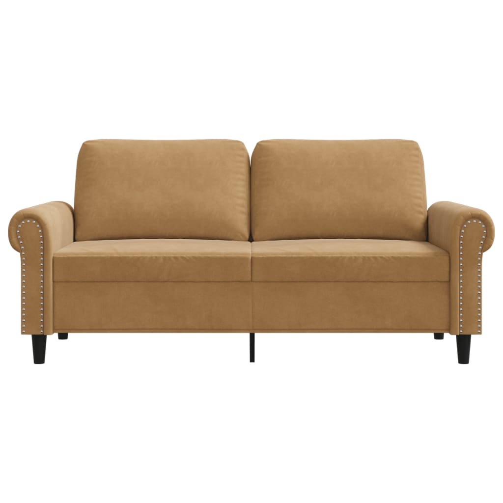 2-personers sofa 140 cm fløjl brun