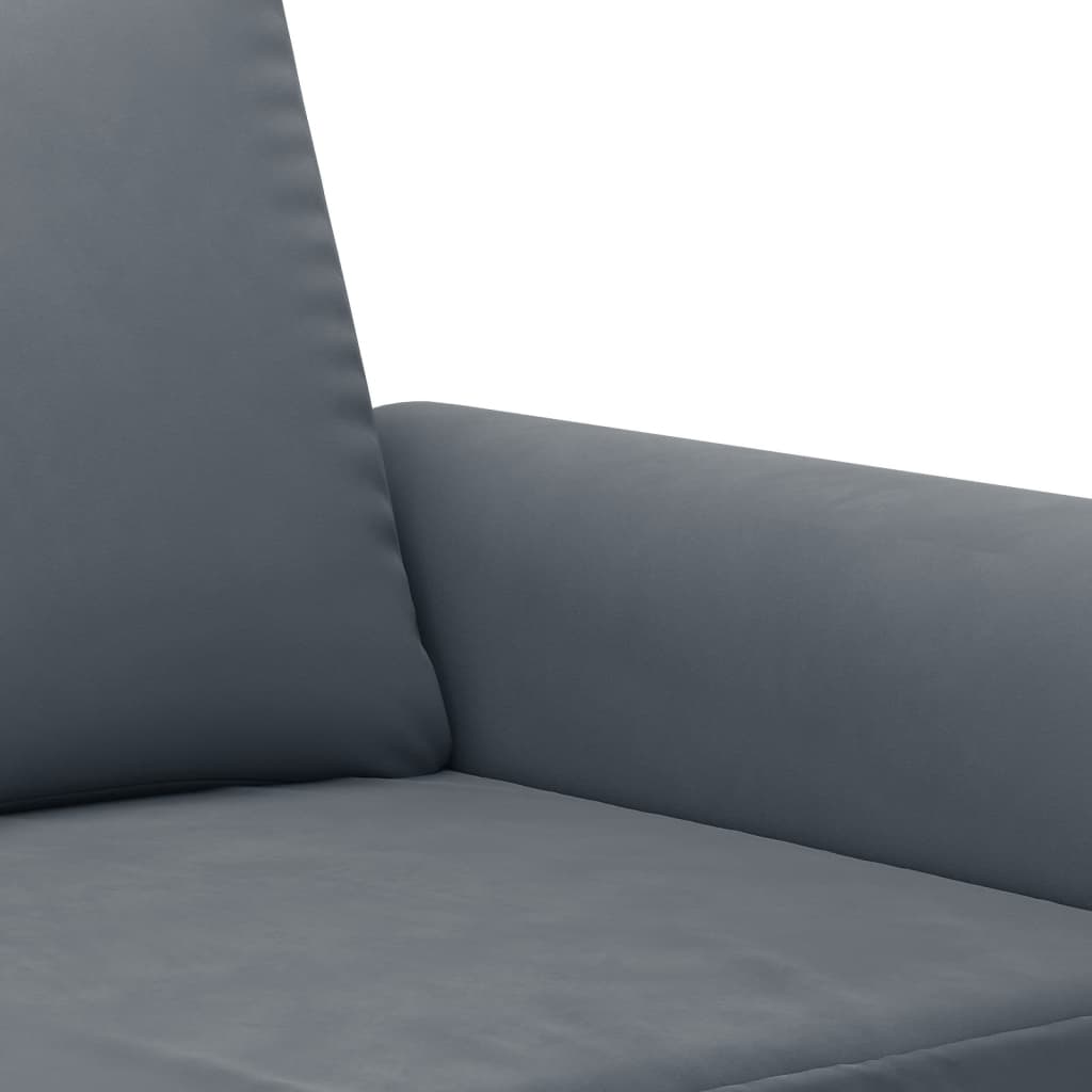 3-personers sofa 180 cm fløjl mørkegrå