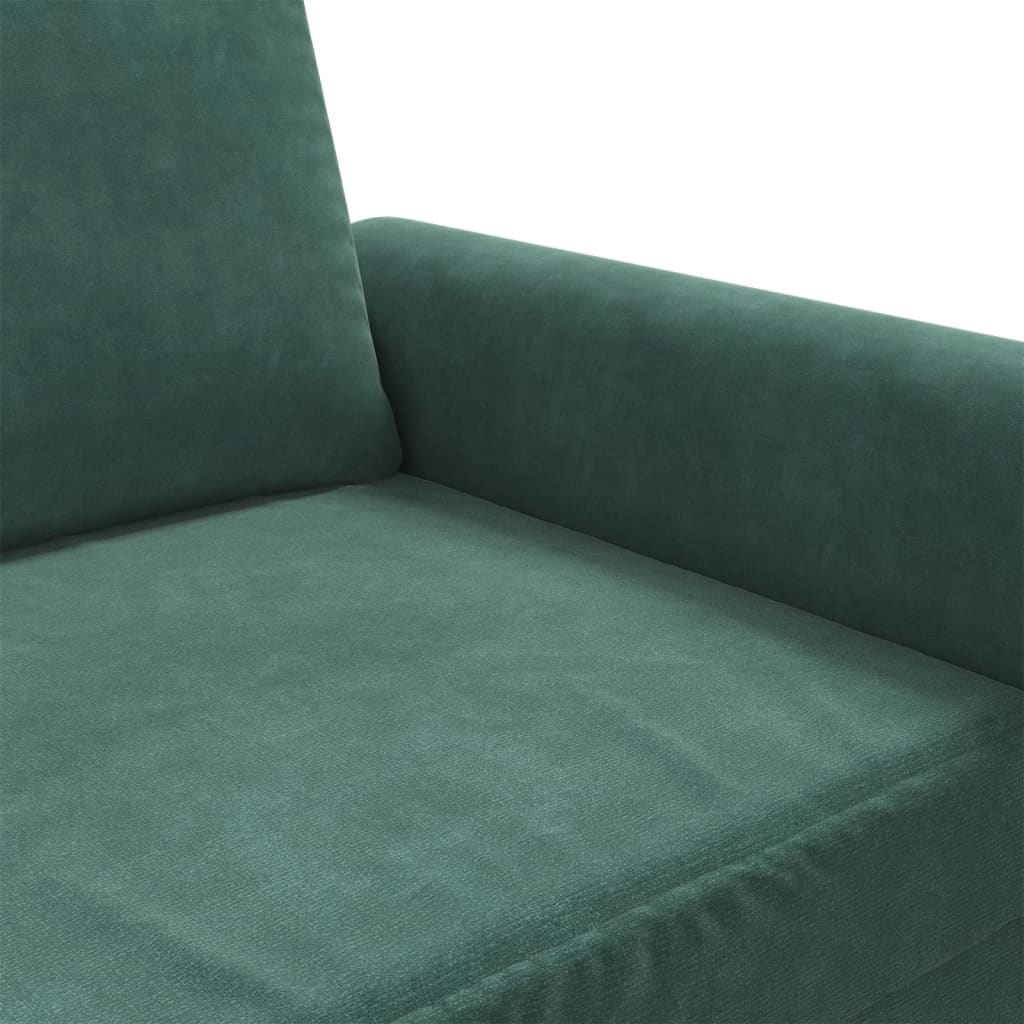 3-personers sofa 180 cm fløjl mørkegrøn