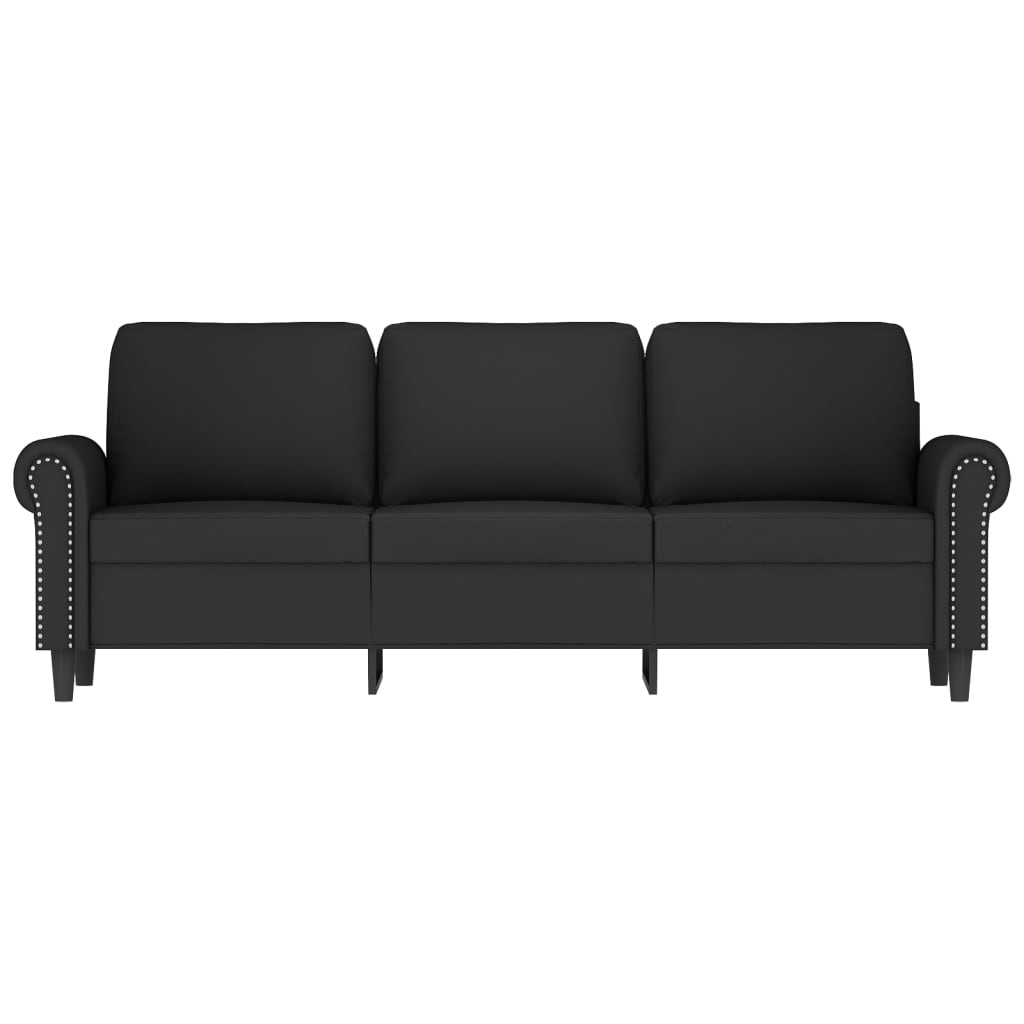 3-personers sofa 180 cm velour sort