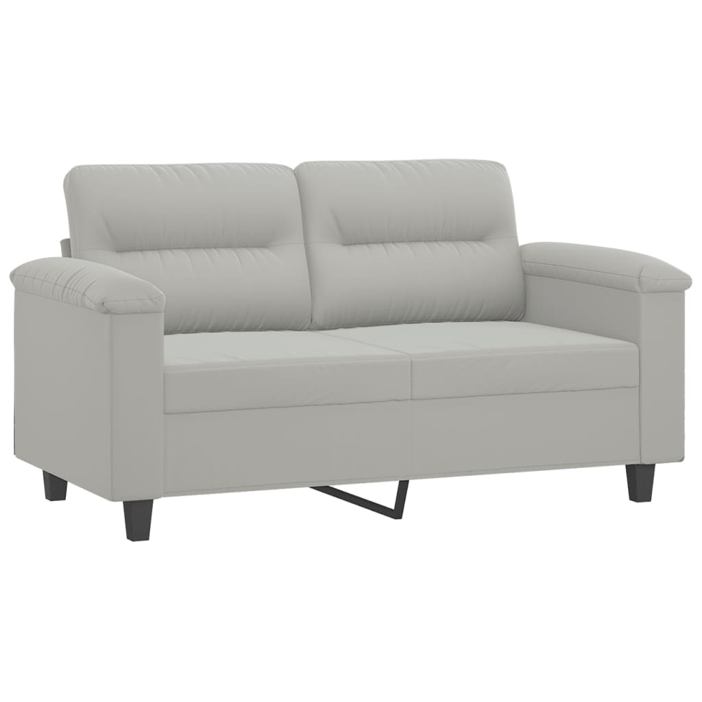 2-personers sofa 120 cm mikrofiberstof lysegrå