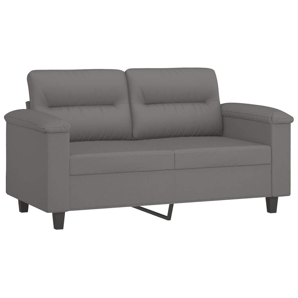 2-personers sofa 120 cm mikrofiberstof mørkegrå