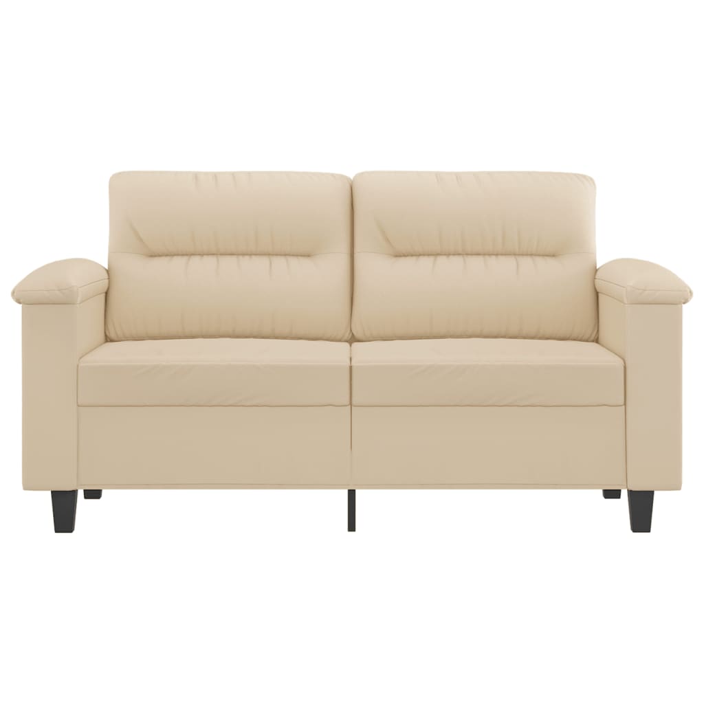 2-personers sofa 120 cm mikrofiberstof cremefarvet