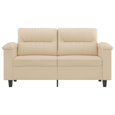 2-personers sofa 120 cm mikrofiberstof cremefarvet