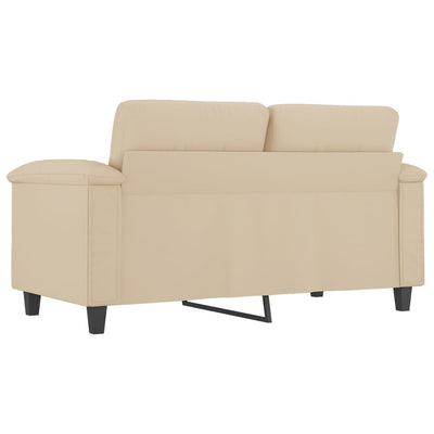 2-personers sofa 120 cm mikrofiberstof cremefarvet