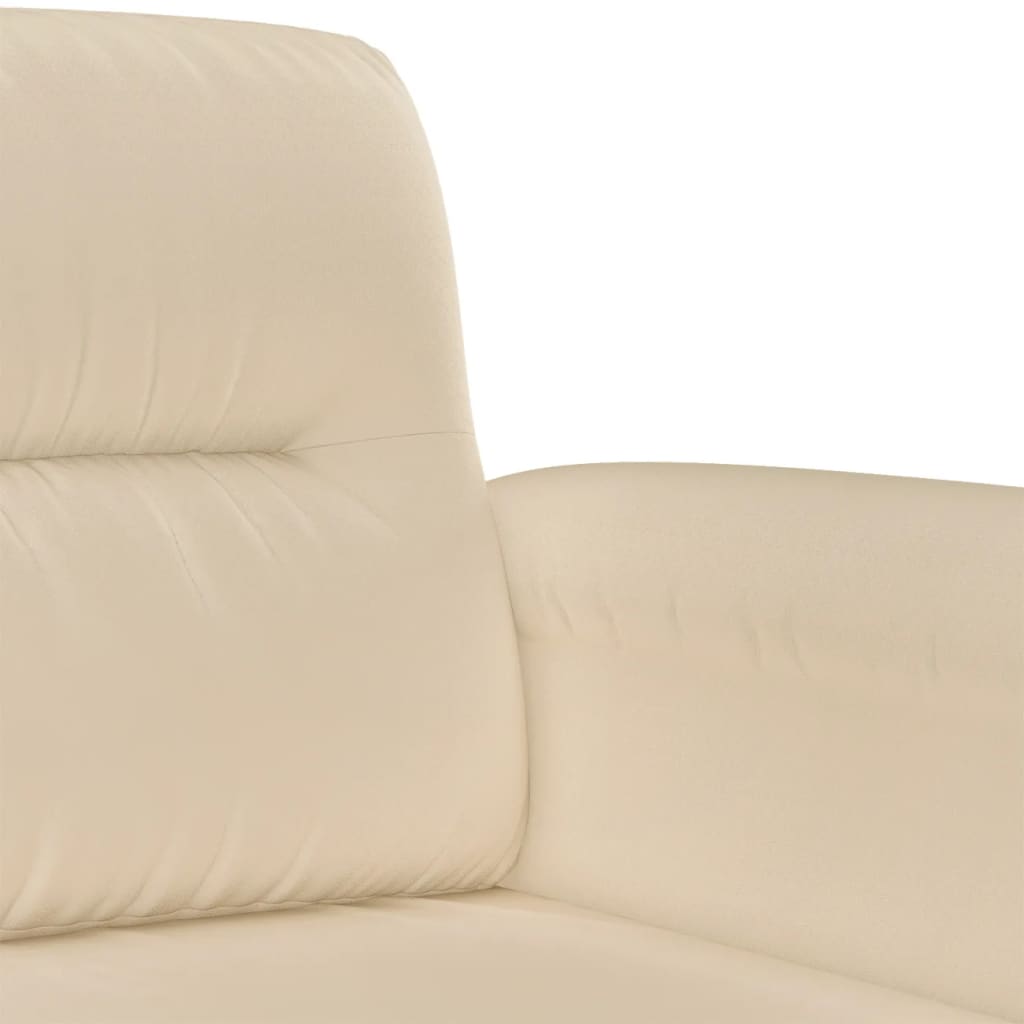 2-personers sofa 120 cm mikrofiberstof cremefarvet