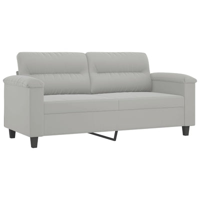 2-personers sofa 140 cm mikrofiberstof lysegrå