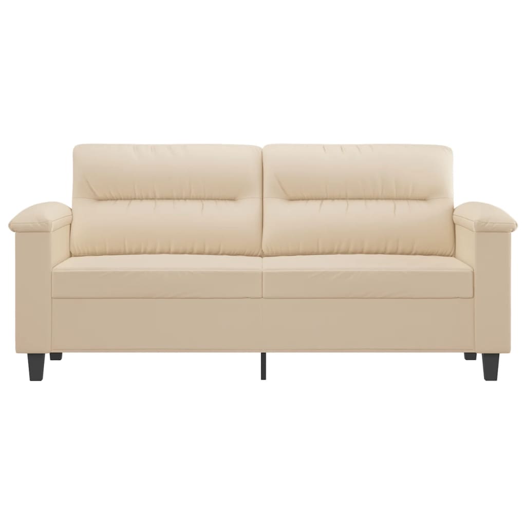 2-personers sofa 140 cm mikrofiberstof cremefarvet