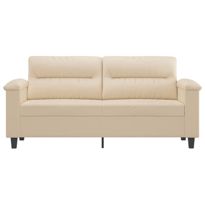 2-personers sofa 140 cm mikrofiberstof cremefarvet