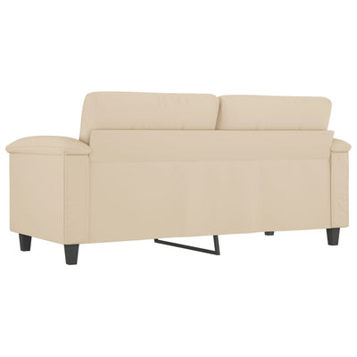 2-personers sofa 140 cm mikrofiberstof cremefarvet