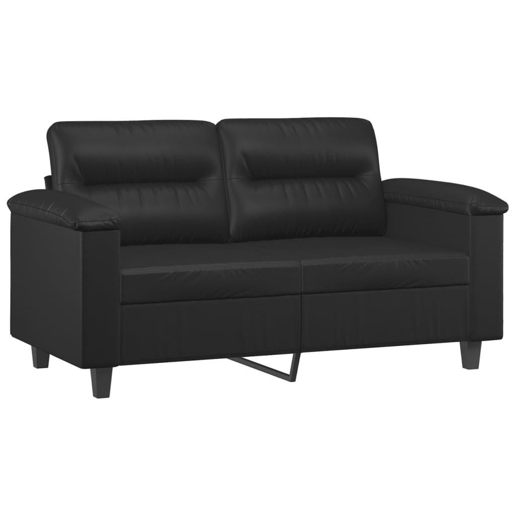 2-personers sofa 120 cm kunstlæder sort