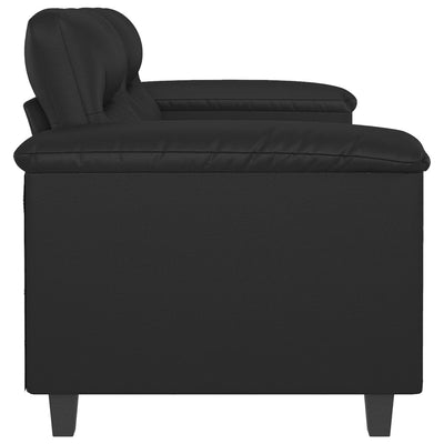 2-personers sofa 120 cm kunstlæder sort